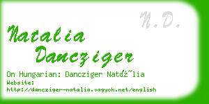 natalia dancziger business card